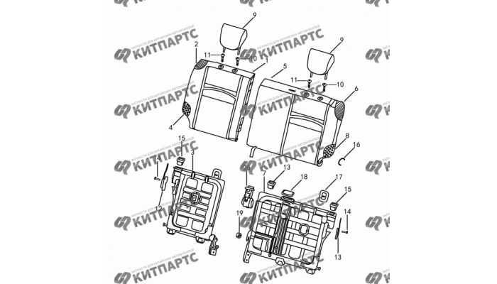 Сиденье заднее - спинка Dong Feng H30 Cross